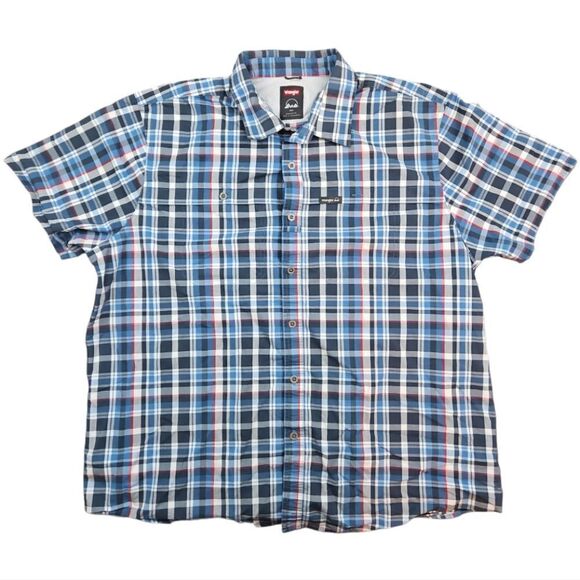 Wrangler Men’s Plaid Short Sleeve Button Down Shirt 2XL - Picture 1 of 3